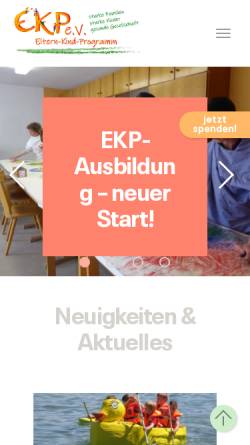 Vorschau der mobilen Webseite www.ekp.de, Eltern Kind Programm e.V.