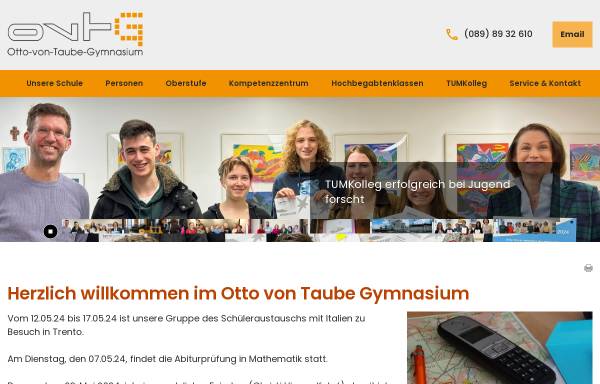 Vorschau von www.ovtg.de, Otto-von-Taube-Gymnasium