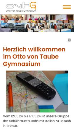 Vorschau der mobilen Webseite www.ovtg.de, Otto-von-Taube-Gymnasium