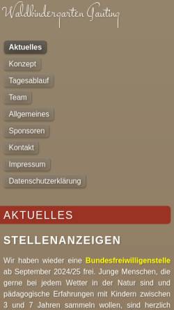 Vorschau der mobilen Webseite waldkindergarten-gauting.de, Waldkindergarten Gauting e.V.