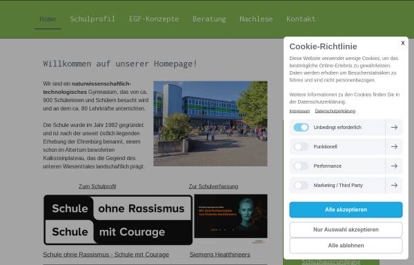 Vorschau von egf-online.de, Ehrenbürg Gymnasium