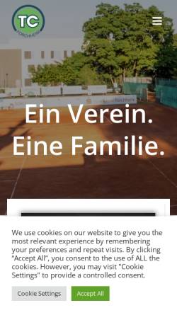 Vorschau der mobilen Webseite www.tc-forchheim.com, Tennis Club TC Forchheim e.V.
