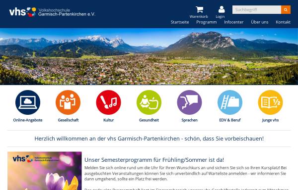 Vorschau von www.vhs-gap.de, Volkshochschule Garmisch-Partenkirchen