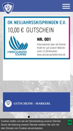 Vorschau der mobilen Webseite www.skiclub-partenkirchen.de, SC Partenkirchen e.V.