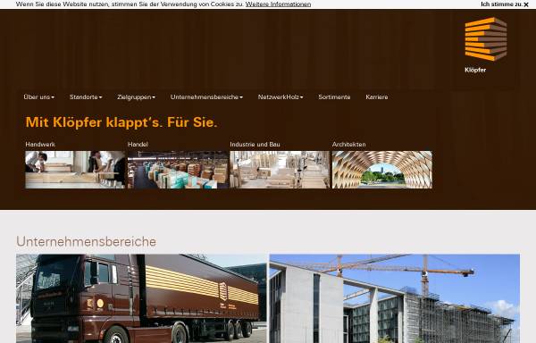 Vorschau von www.kloepferholz.de, Klöpferholz GmbH & Co. KG