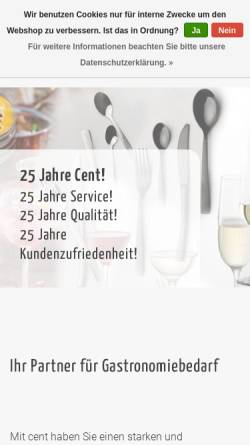 Vorschau der mobilen Webseite www.cent-online.de, CENT Fachversand für Hotel und Gastronomie