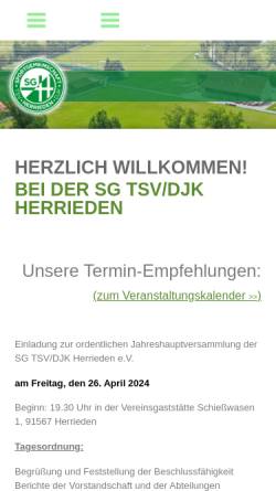 Vorschau der mobilen Webseite www.sg-herrieden.de, Sportgemeinschaft TSV/DJK Herrieden