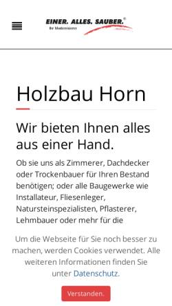 Vorschau der mobilen Webseite www.holzbau-horn.com, Holzbau Horn