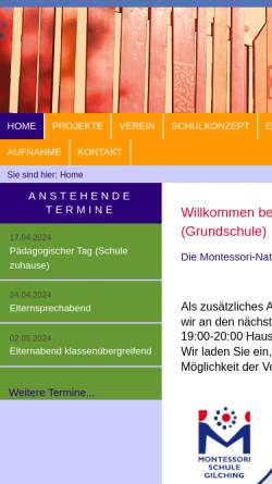 Vorschau der mobilen Webseite www.montessorischule-gilching.de, Montessorischule Gilching
