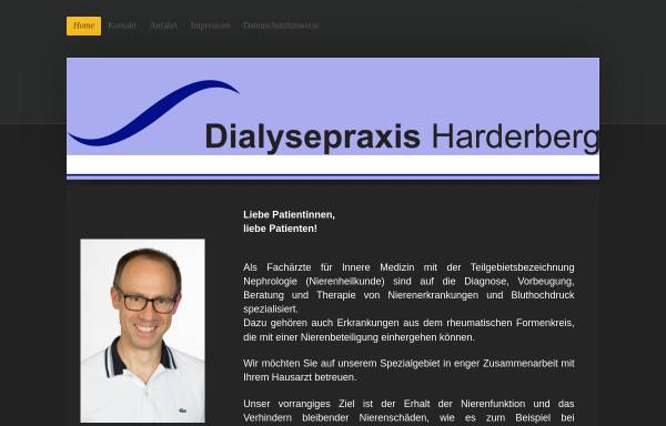 Vorschau von www.dialysepraxis.com, Dialysepraxis Harderberg