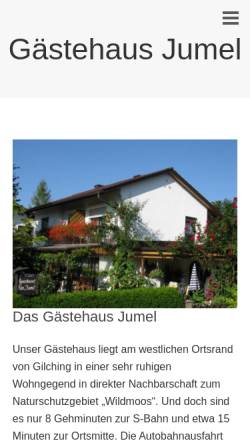 Vorschau der mobilen Webseite gaestehaus-jumel.de, Gästehaus Jumel