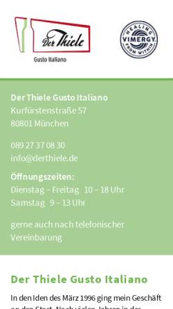 Vorschau der mobilen Webseite www.derthiele.de, Der italienische Weinladen