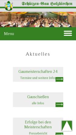 Vorschau der mobilen Webseite www.schuetzengau-holzkirchen.de, Schützengau Holzkirchen