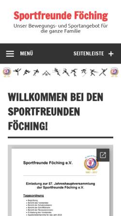 Vorschau der mobilen Webseite sffoeching.de, Sportfreunde Föching e.V.