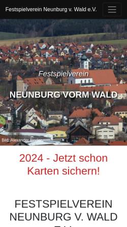 Vorschau der mobilen Webseite www.hussiten.de, Festspielverein Neunburg vorm Wald