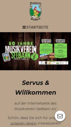 Vorschau der mobilen Webseite www.musikverein-seebarn.de, Musikverein Seebarn