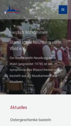 Vorschau der mobilen Webseite www.stadtkapelle-neunburg.de, Stadtkapelle Neunburg v. Wald