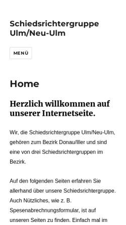 Vorschau der mobilen Webseite schirigruppe-ulm.de, Schiedsrichtergruppe Ulm/Neu-Ulm