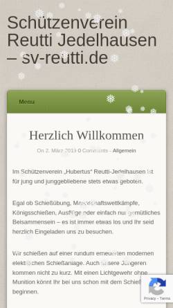 Vorschau der mobilen Webseite www.sv-reutti.de, Schützenverein Reutti Jedelhausen