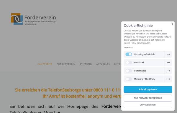 Vorschau von www.sorgen-teilen-muenchen.de, Evangelische Telefon-Seelsorge München