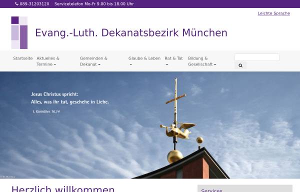 Vorschau von www.muenchen-evangelisch.de, Evangelisch-Lutherisches Dekanat