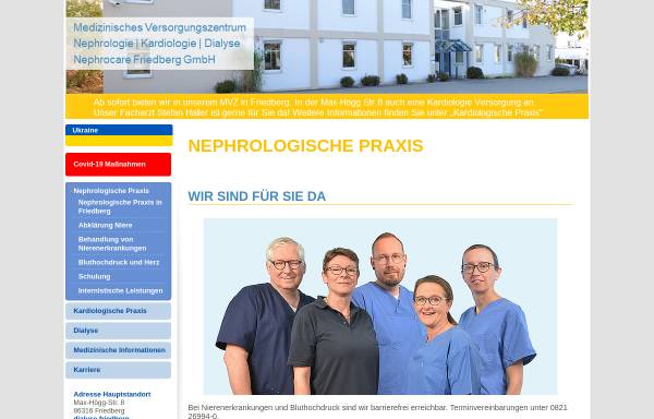 Vorschau von www.dialyse-friedberg.de, Dialysezentrum Friedberg/Internistische Gemeinschaftspraxis