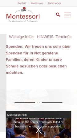 Vorschau der mobilen Webseite montessori.pfaffenhofen.de, Montessori-Schule Pfaffenhofen