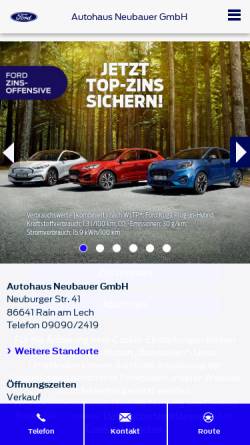 Vorschau der mobilen Webseite www.autohaus-neubauer.de, Autohaus Neubauer