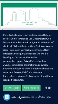 Vorschau der mobilen Webseite immobilien-wmueller.de, Immobilien Walter Müller