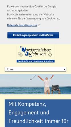 Vorschau der mobilen Webseite nordsee-dialyse.de, Nordseedialyse Jadebusen