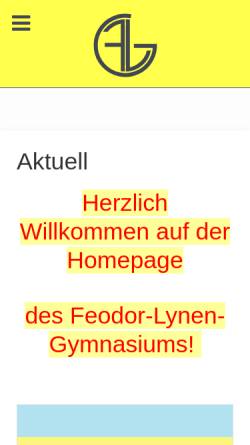 Vorschau der mobilen Webseite www.flg-online.de, Feodor-Lynen-Gymnasium
