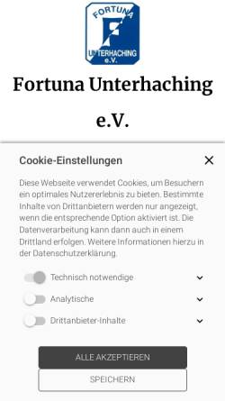 Vorschau der mobilen Webseite www.fortuna-unterhaching.de, Fortuna Unterhaching e.V.