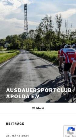 Vorschau der mobilen Webseite www.ac-apolda.de, ACA Ausdauersportclub Apolda e.V.