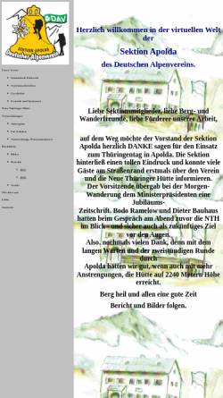 Vorschau der mobilen Webseite www.dav-apolda.de, DAV Sektion Apolda e.V.