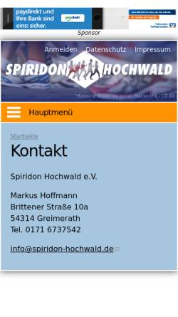 Vorschau der mobilen Webseite www.spiridon-hochwald.de, Spiridon Hochwald e.V.