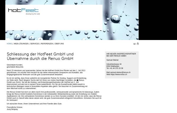 Vorschau von www.hotfeet.ch, HotFeet GmbH