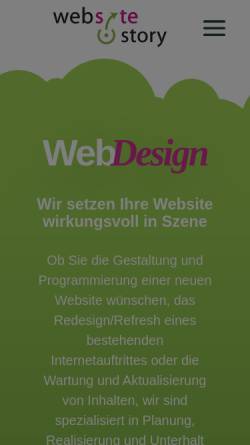 Vorschau der mobilen Webseite websitestory.ch, Websitestory Moser & Wyss