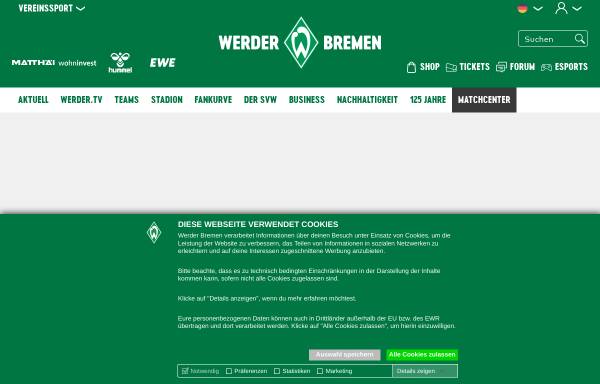 Vorschau von www.werder.de, SV Werder Bremen
