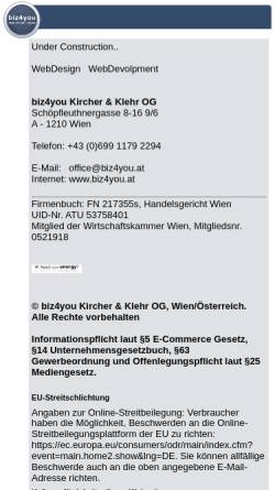 Vorschau der mobilen Webseite www.biz4you.at, Biz4you Kircher & Mühl OEG