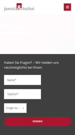 Vorschau der mobilen Webseite www.jaeggitschui.ch, jaeggi & tschui