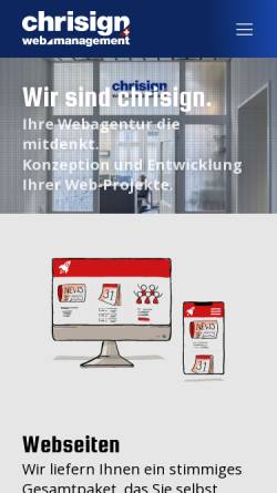 Vorschau der mobilen Webseite www.chrisign.ch, Chrisign GmbH