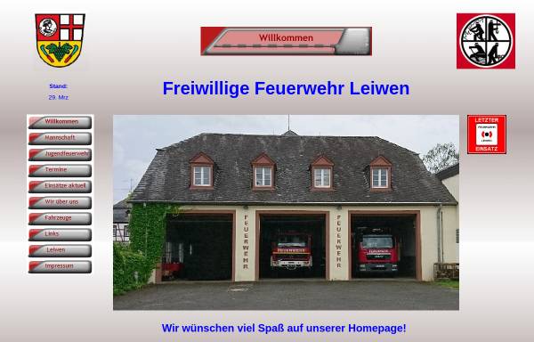 Vorschau von www.feuerwehr-leiwen.de, Freiwillige Feuerwehr Leiwen