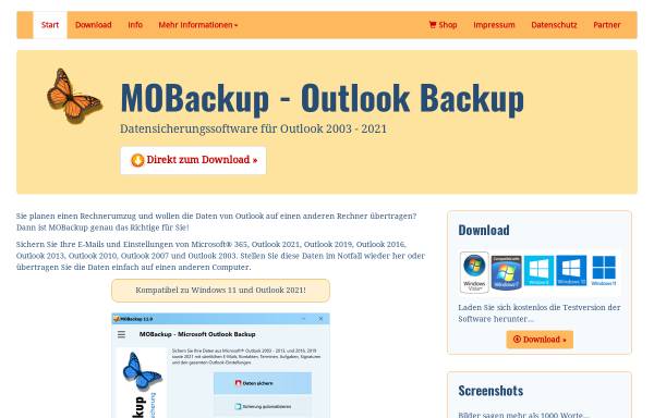 Vorschau von www.mobackup.de, MOBackup