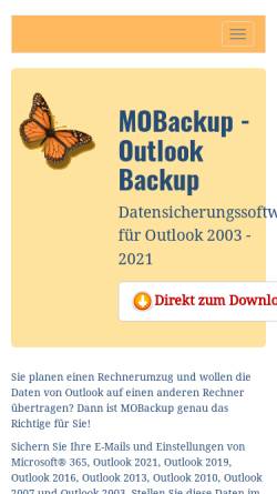 Vorschau der mobilen Webseite www.mobackup.de, MOBackup