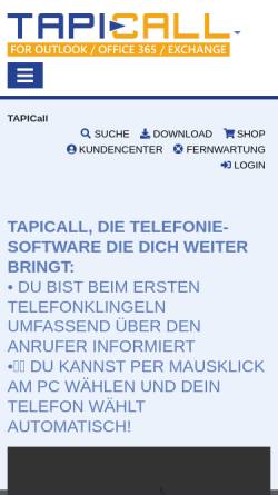 Vorschau der mobilen Webseite tapicall.de, Convergit GmbH