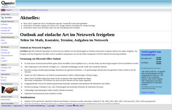 Vorschau von www.olfolders.de, Thomas Quester Software