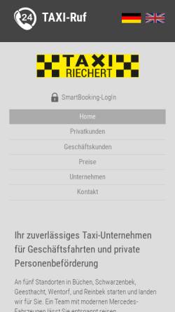 Vorschau der mobilen Webseite www.taxi-riechert.de, Taxi Riechert