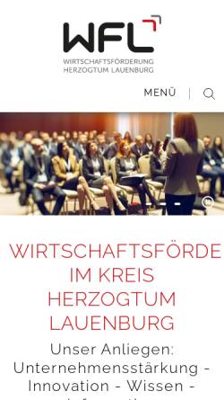 Vorschau der mobilen Webseite www.wfl.de, Wirtschaftsförderungsgesellschaft im Kreis Herzogtum Lauenburg