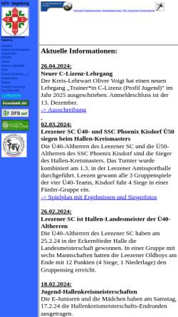 Vorschau der mobilen Webseite www.kfv-sh-segeberg.de, Kreisfußballverband Segeberg