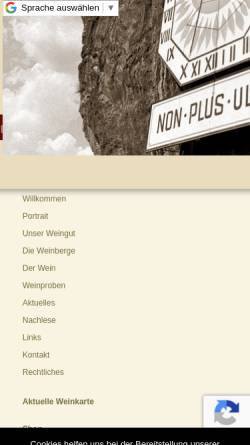 Vorschau der mobilen Webseite www.weingut-schneider.de, Wein- und Ferienort Leiwen / Mosel